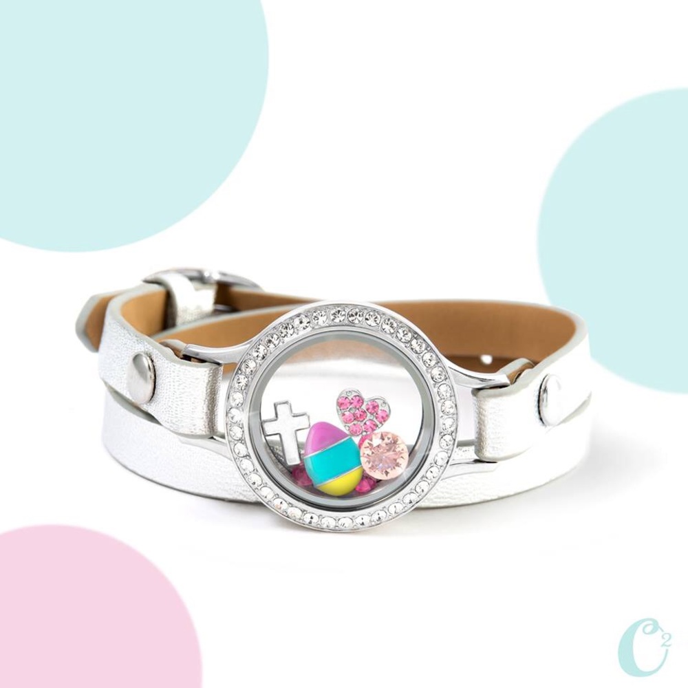 Metallic Silver Origami Owl Wrap Bracelet